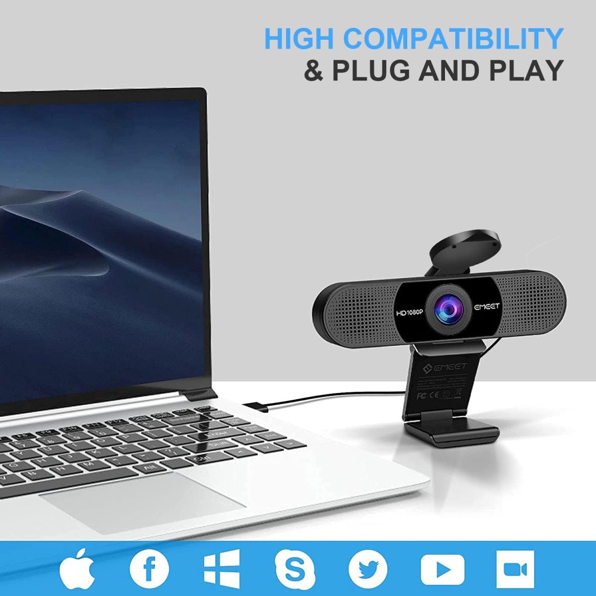 وب‌کم EMEET مدل C960 با کیفیت 1080P