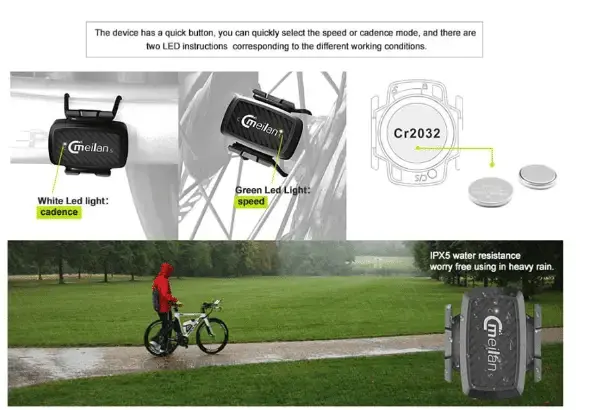 سرعتسنج بیسیم و سنسور سرعت دوچرخه MEILAN C1 با تکنولوژی Bluetooth 4.0