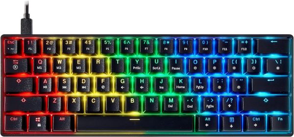 کیبورد گیمینگ مکانیکال RGB دار 62کلید Mizar مدل MZ60 LUNA