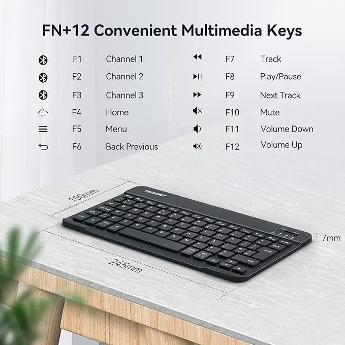 کیبورد بیسیم TECKNET Bluetooth Ultra-Slim