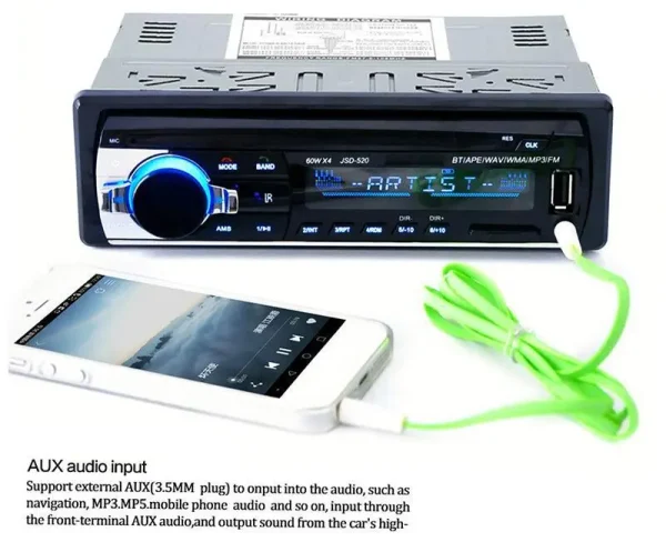 پخش‌ خودرو بلوتوثی JSD-520 BT با پورت USB/SD