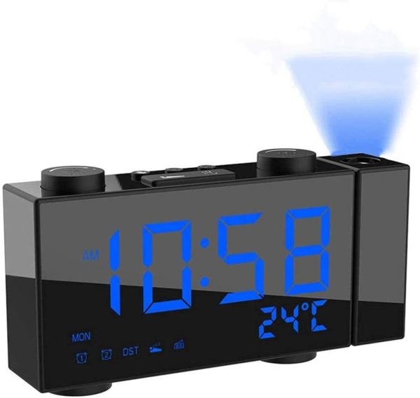 ساعت دیجیتال پروژکتوری 6 اینچی با رادیو FM و زنگ هشدار