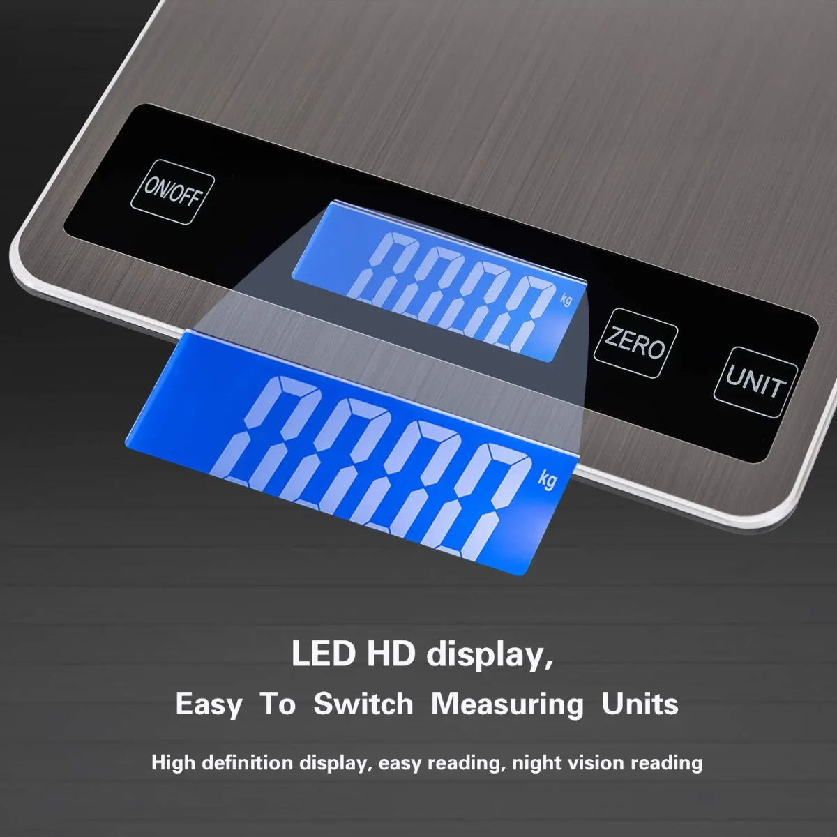 ترازوی دیجیتال آشپزخانه چندکاره از جنس استیل با نمایشگر LCD وظرفیت 15 کیلوگرم