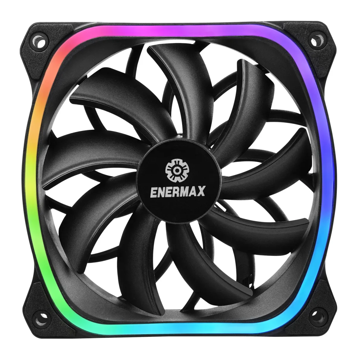 فن کیس 120 میلی‌متری Enermax Squa RGB PWM، RGB قابل آدرس‌دهی از طریق مادربرد، بسته تکی- مشکی