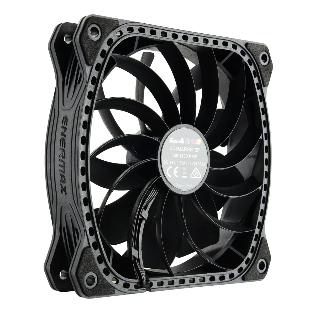 فن کیس 120 میلی‌متری Enermax Squa RGB PWM، RGB قابل آدرس‌دهی از طریق مادربرد، بسته تکی- مشکی