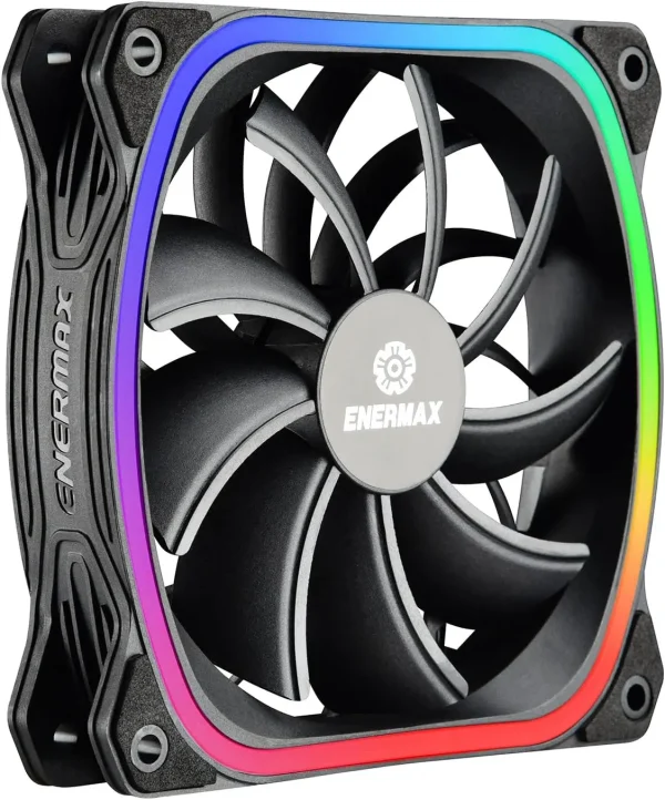 فن کیس 120 میلی‌متری Enermax Squa RGB PWM، RGB قابل آدرس‌دهی از طریق مادربرد، بسته تکی- مشکی