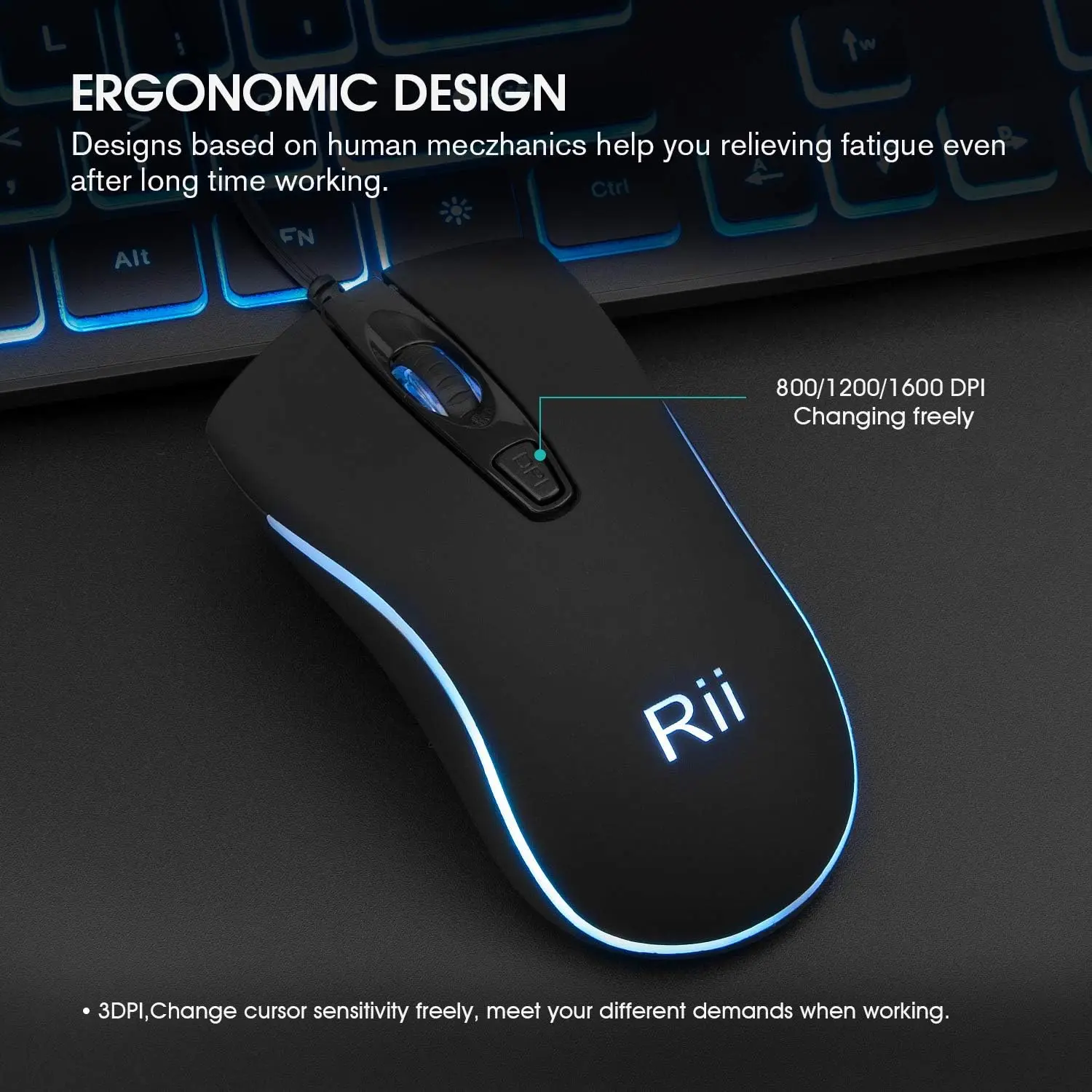 ست کیبورد و ماوس سیمی Rii RK105 – ترکیبی ایدهآل برای کار و استفاده روزمره