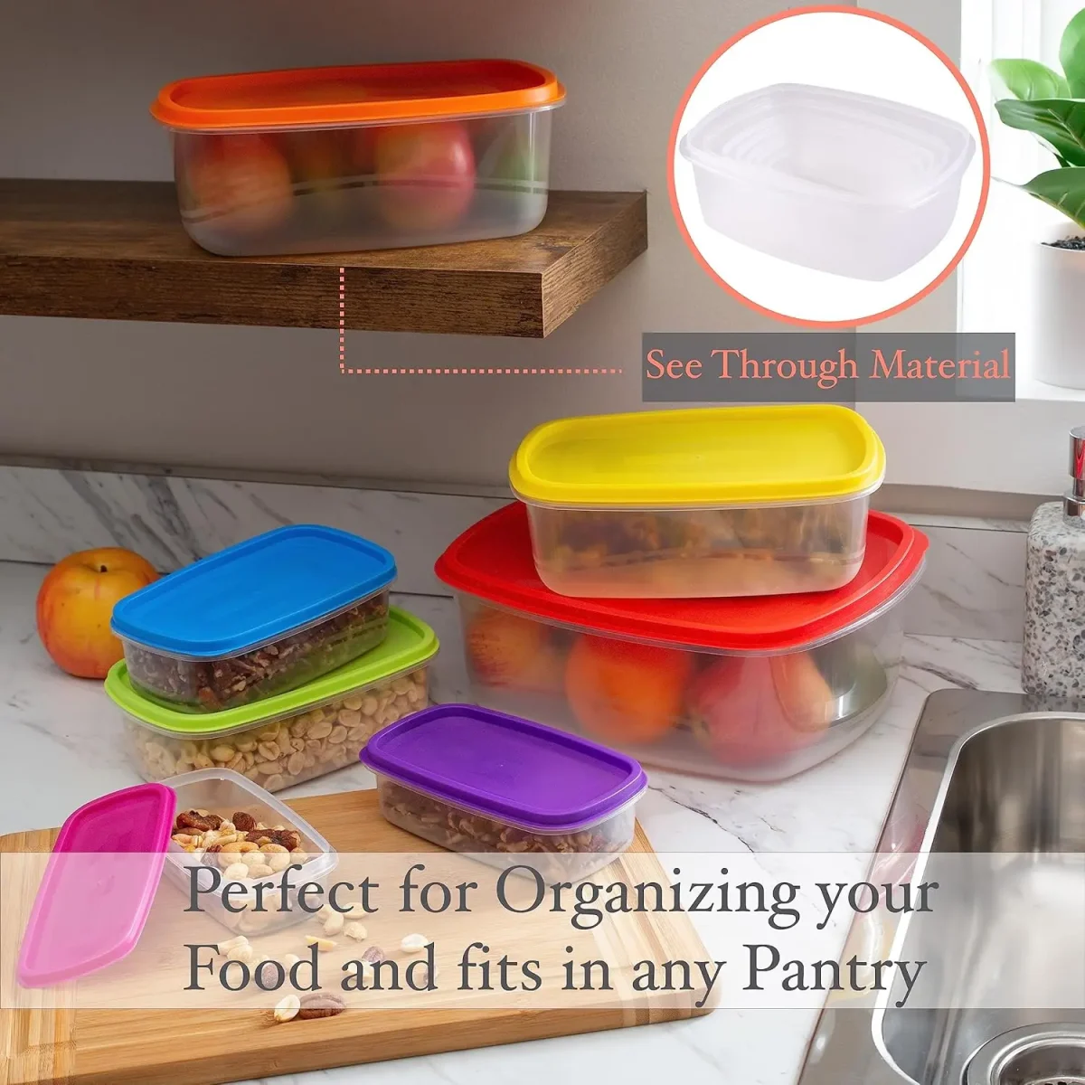 ست ظروف نگهداری غذا Kitchen Details – ۱۴ تکه، طراحی رنگین‌کمانی و کاربردی