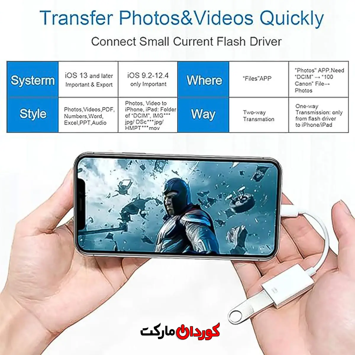 مبدل لایتنینگ اپل به USB اصلی – Lightning to USB Adapter کد 30249 - Image 10