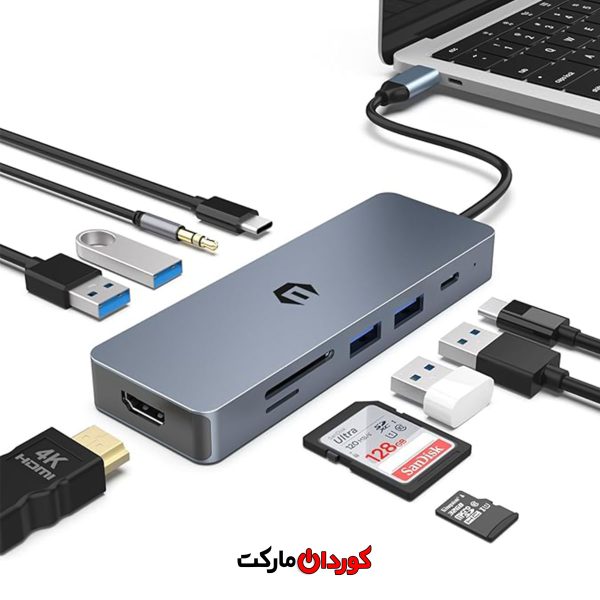هاب 10 پورت usb c مدل HB025