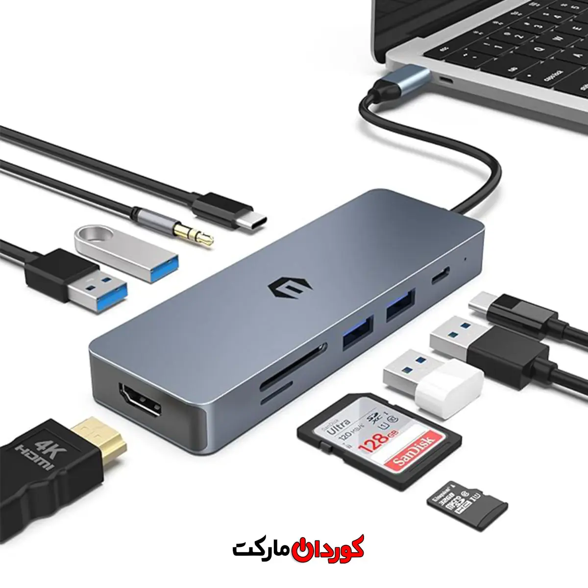 هاب 10 پورت usb c مدل HB025