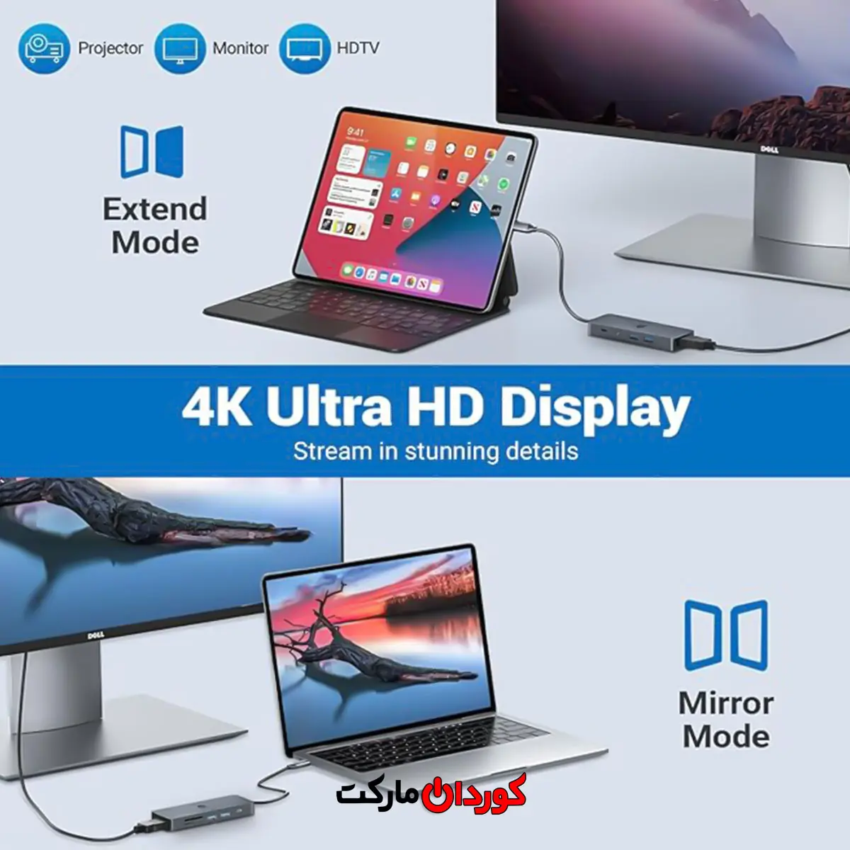 هاب 10 پورت usb c مدل HB025