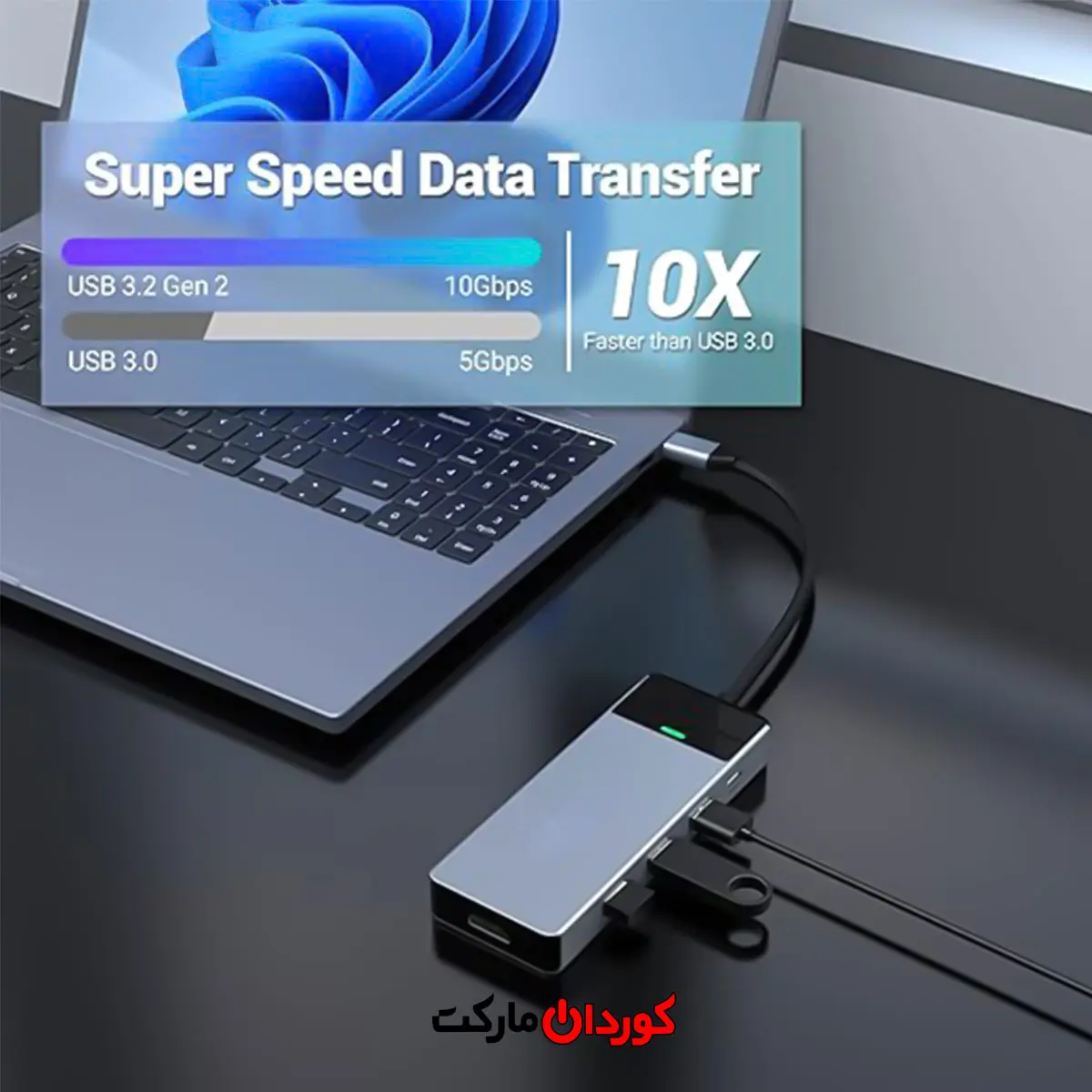 هاب 5 پورت USB 3.2 مدل HB046 کد (30035) - Image 5