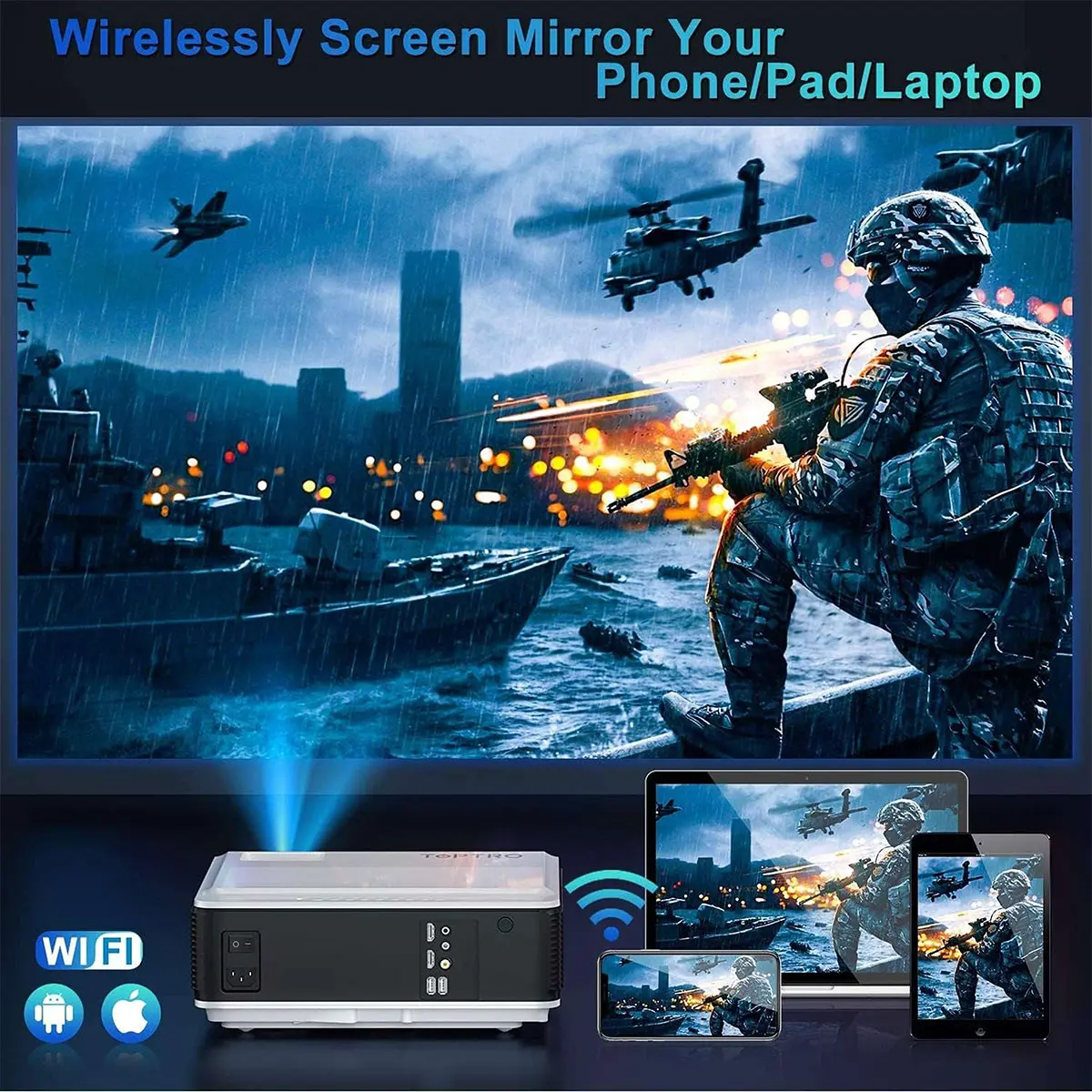ویدئو پروژکتور برند TOPTRO مدل TR82 - Image 3