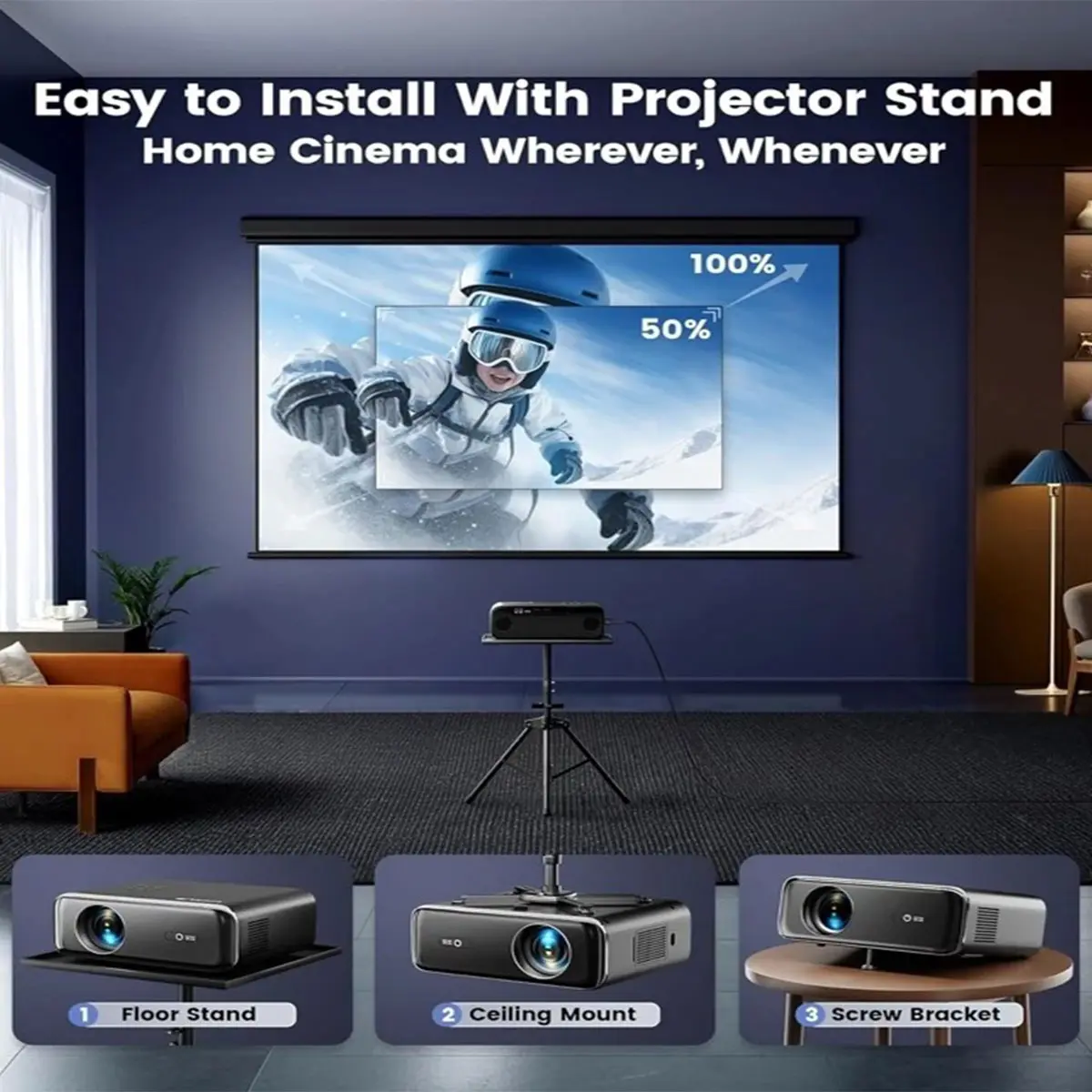 ویدیو پروژکتور ویمیوس فوکوس اتوماتیک WIMIUS مدل P62 - Image 2