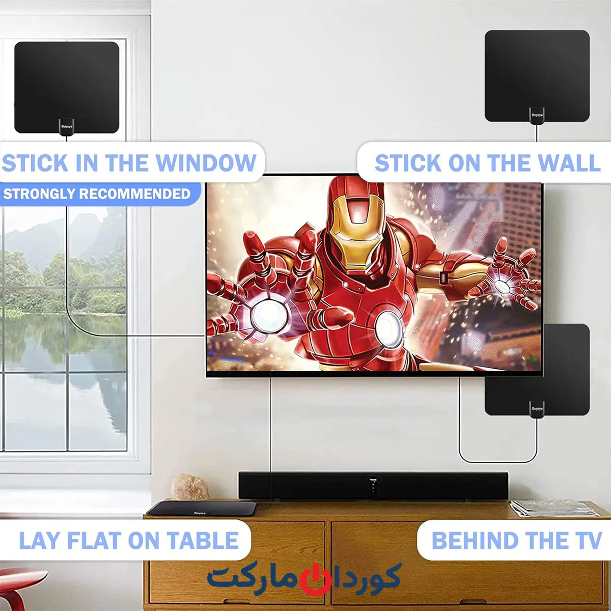آنتن تلویزیون داخلی دارای بوستر تقویت کنندە سیگنال Boyoye 4K - Image 10