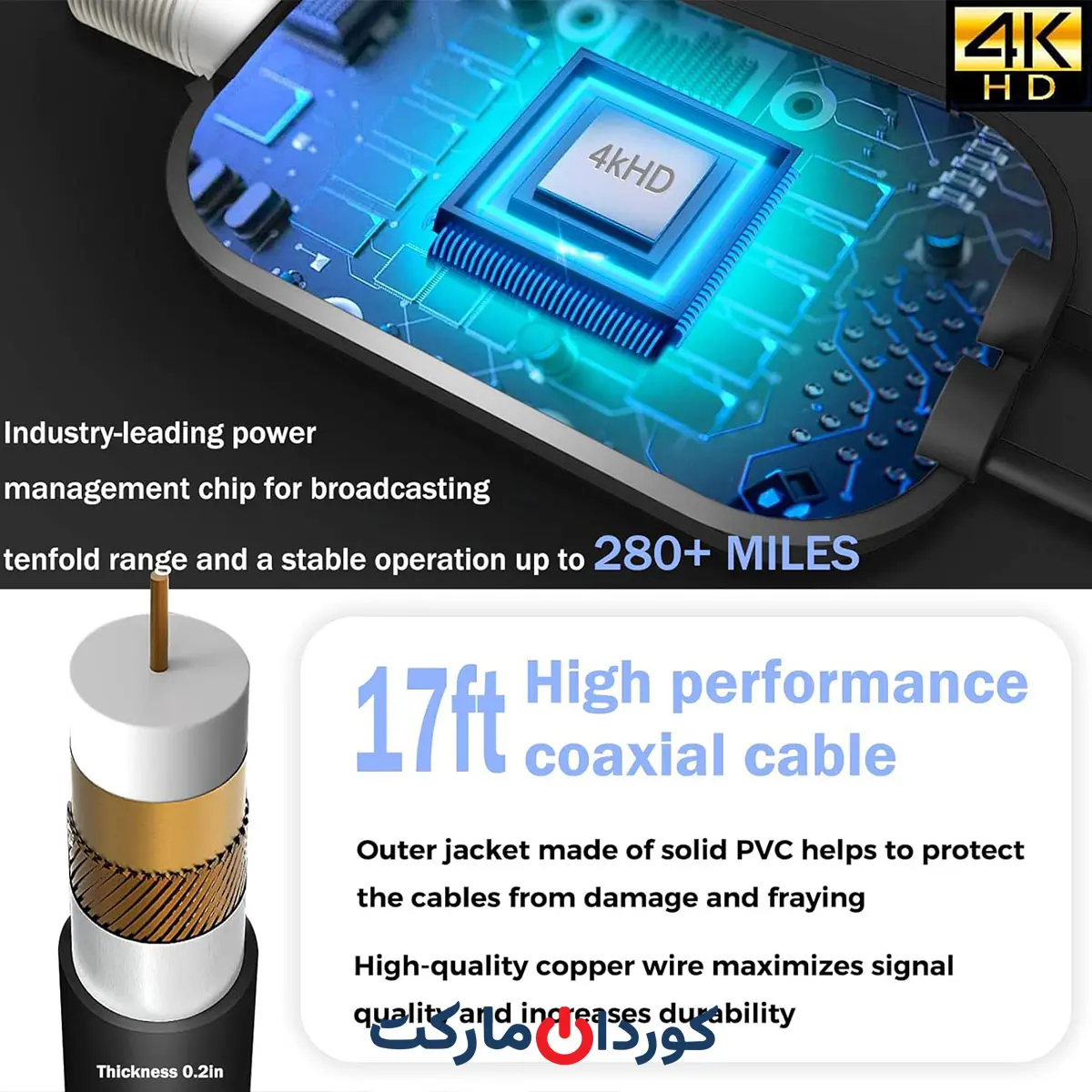 آنتن تلویزیون داخلی دارای بوستر تقویت کنندە سیگنال Boyoye 4K - Image 11