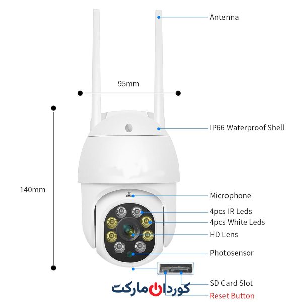 دوربین مداربسته بی سیم وای فای مدل QC3