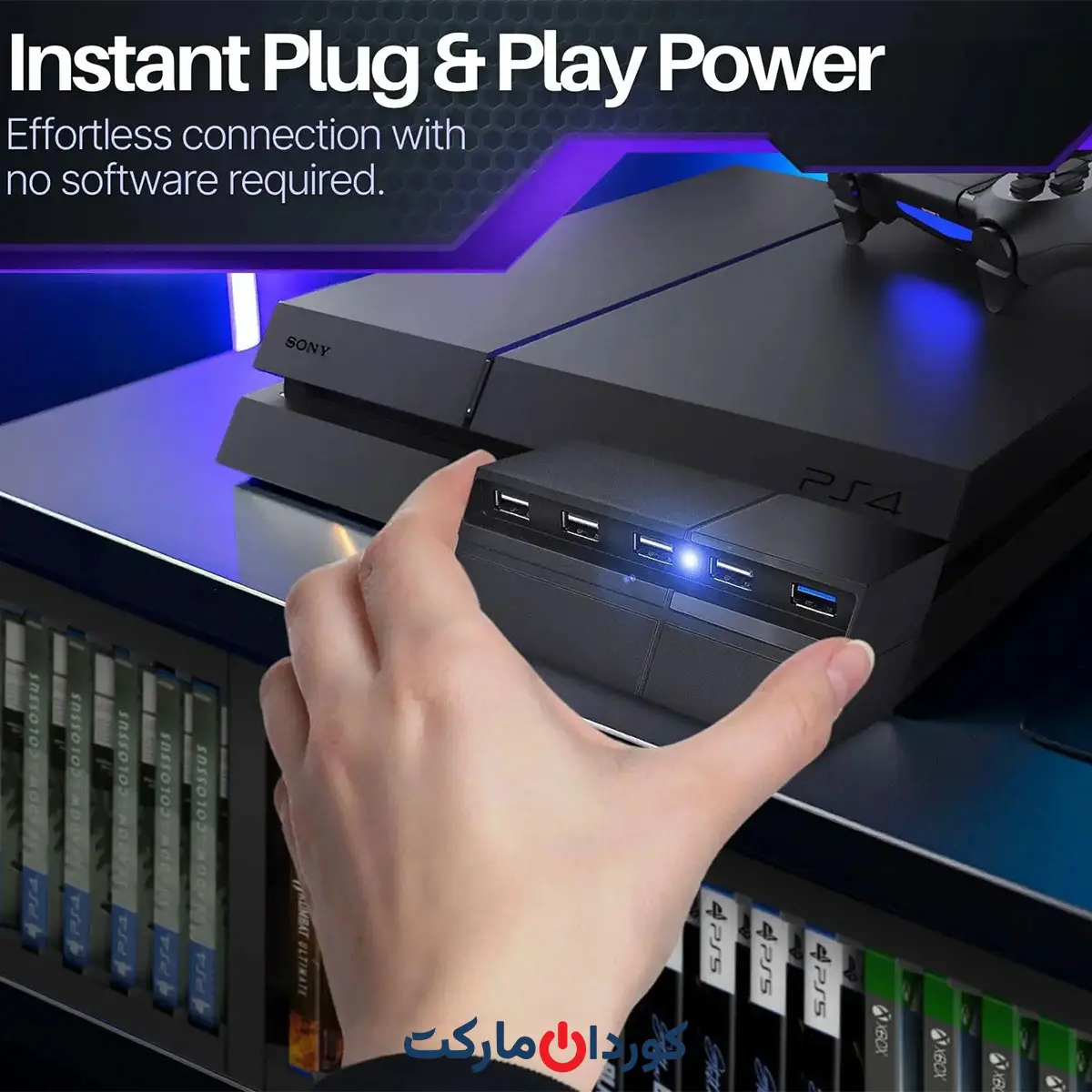 هاب USB 5 کاره TNP برای PS4 و Playstation 4