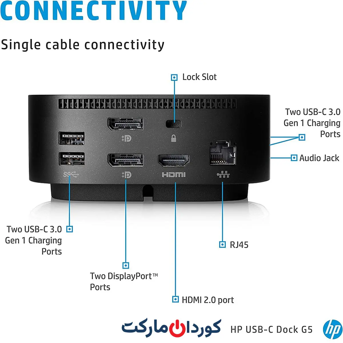 هاب و مبدل استوک HP USB-C Dock G5 - Image 5
