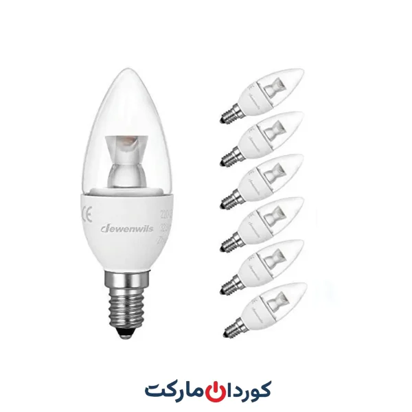 لامپ شمعی LED JWENWILS مدل DHDLC35A - بسته 6 عددی