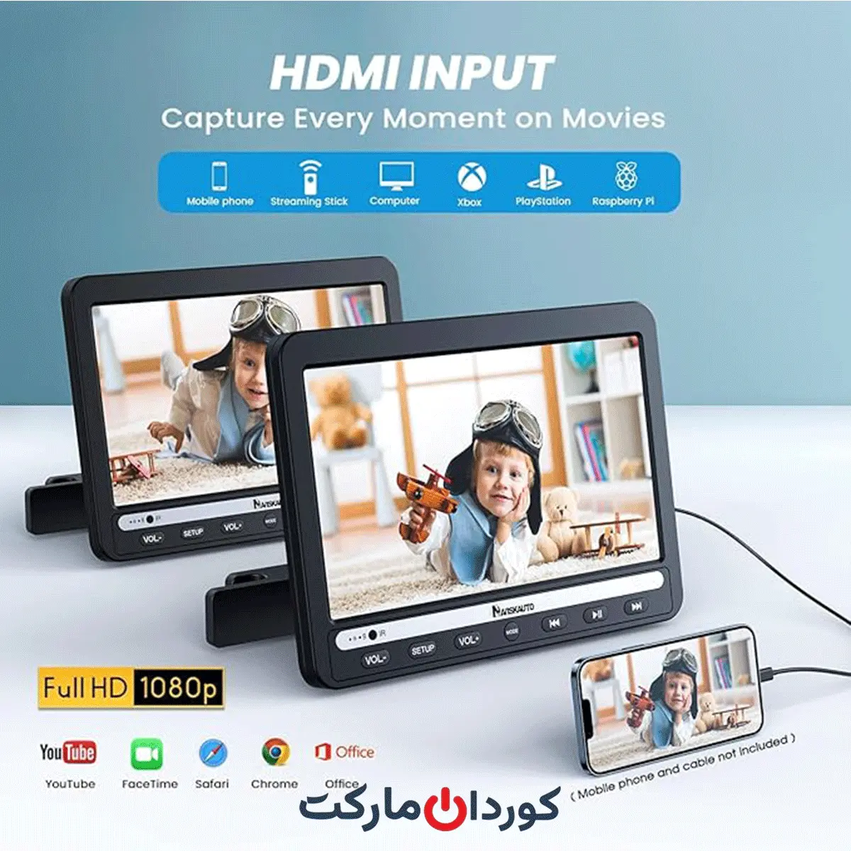 مانیتور صندلی عقب دو عددی DVD پلیر naviskauto مدل bn1037b-n1 - Image 5