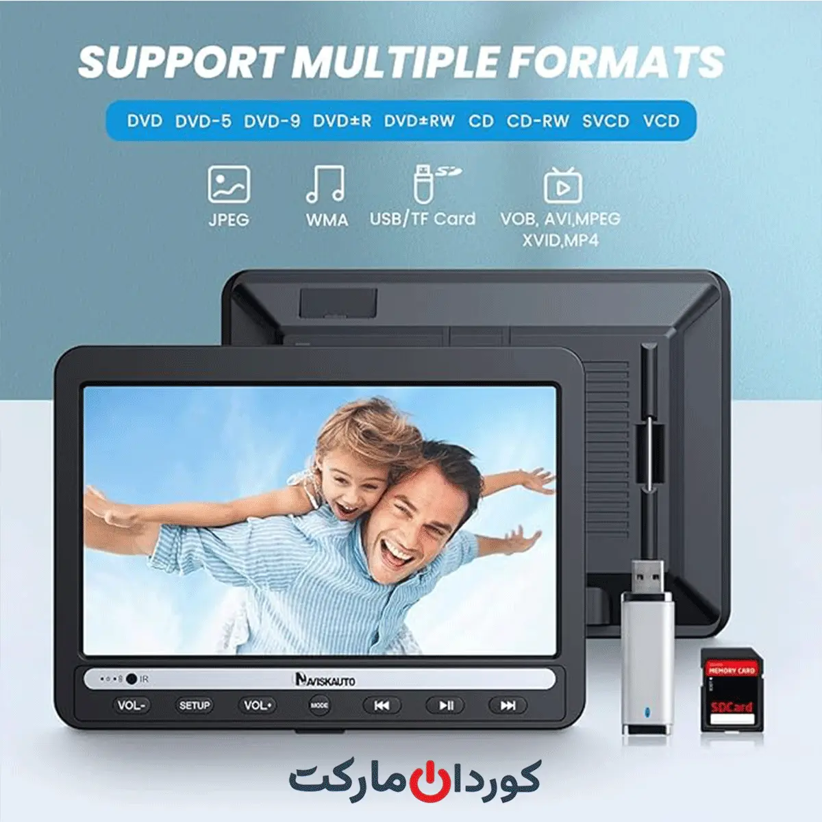 مانیتور صندلی عقب دو عددی DVD پلیر naviskauto مدل bn1037b-n1 - Image 6