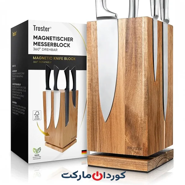 بلوک چاقوی مغناطیسی تروستِر Troster قابلیت چرخش ۳۶۰ درجه آلمانی