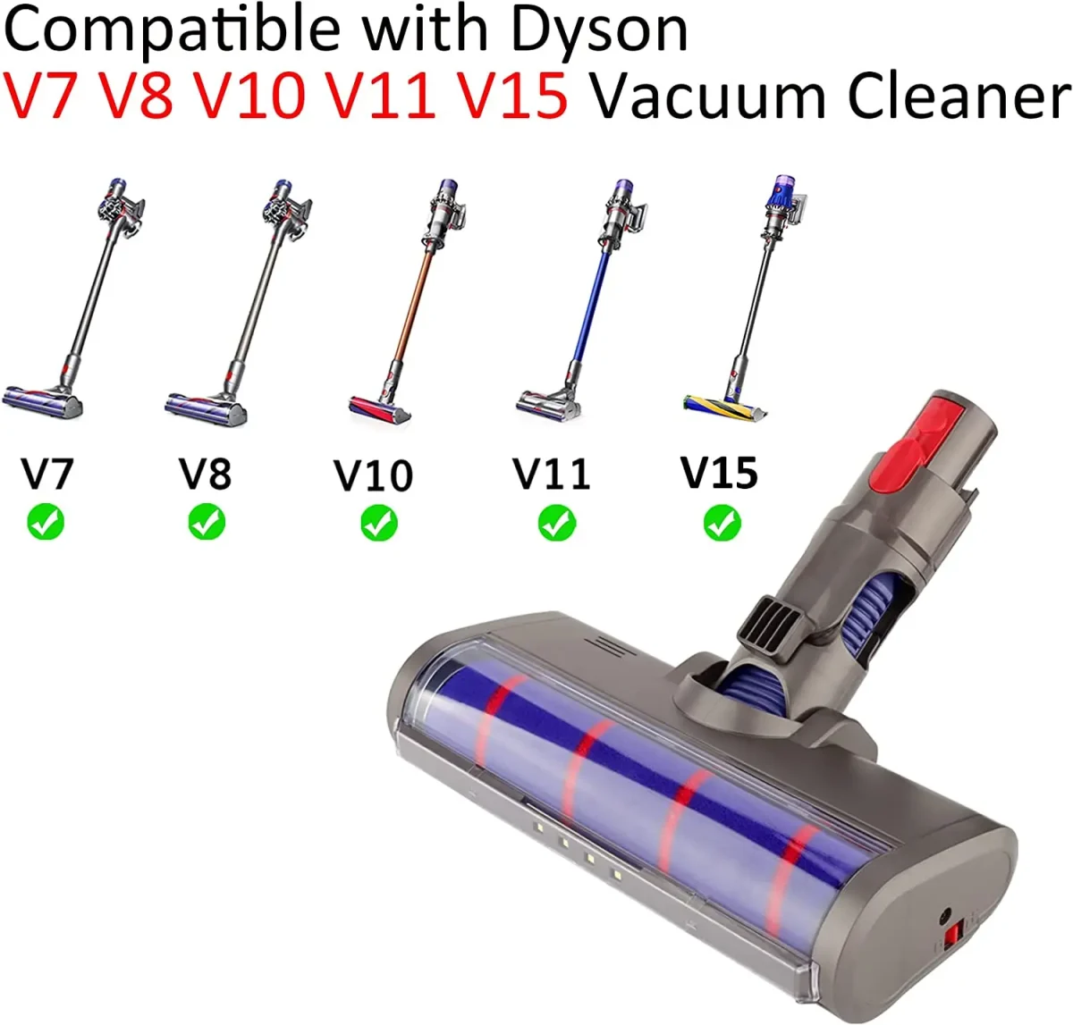 سر غلتکی نرم جارو دایسون سازگار با مدل های Dyson V7 V8 V10 V11 SV10 SV11 - Image 6