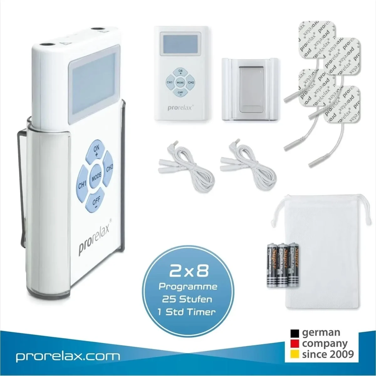 دستگاه الکتروتراپی پرورِلاکس PRORELAX مدل TENS + EMS Duo آلمانی
