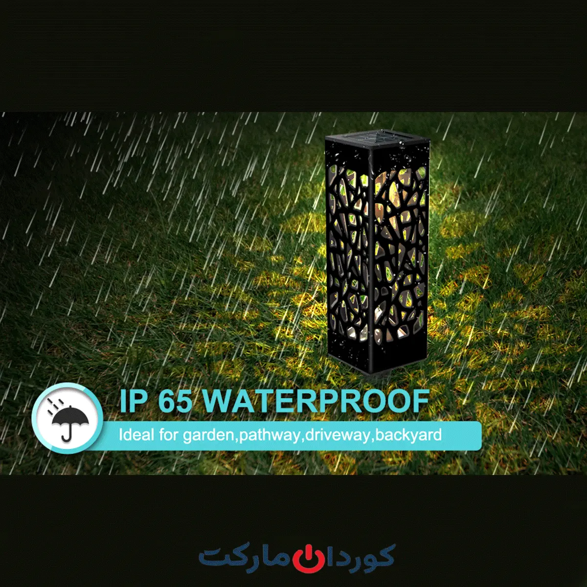 پک 3 عددی چراغ باغ با پنل شارژ خورشیدی - Image 2
