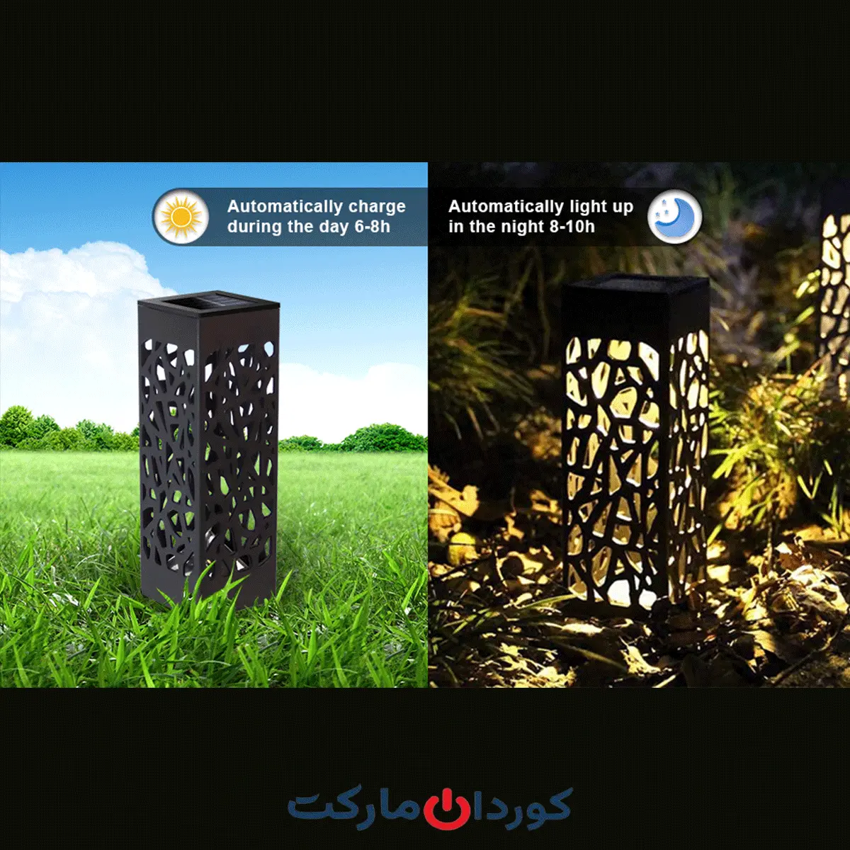 پک 3 عددی چراغ باغ با پنل شارژ خورشیدی - Image 4