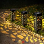 پک 3 عددی چراغ باغ با پنل شارژ خورشیدی
