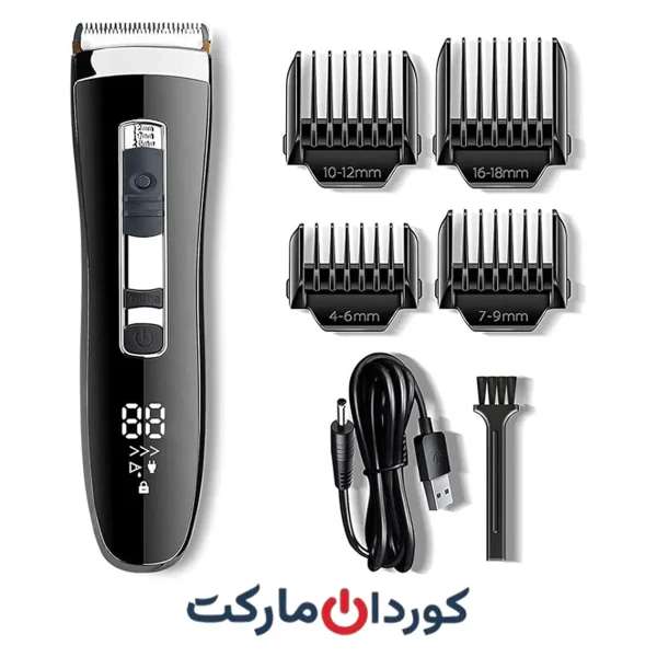 ماشین اصلاح مو مردانه بی صدا با 4 سایز شانه