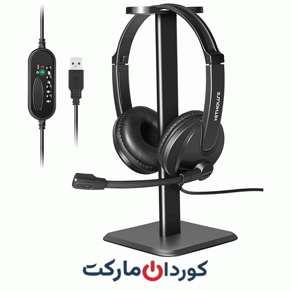 هدفون با کیفیت USB لپتاپ و کامپیوتر و مراکز تماس تلفن KITHOUSE کیت هاوس PC-3033