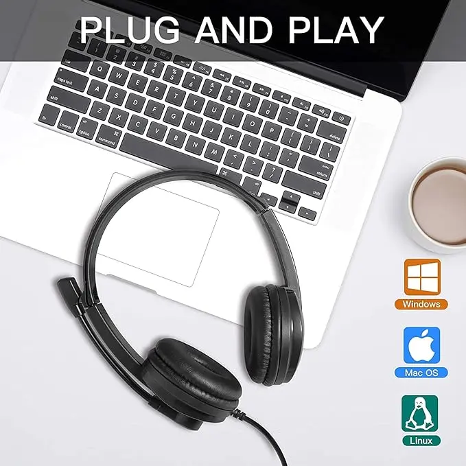 هدفون با کیفیت USB لپتاپ و کامپیوتر و مراکز تماس تلفن KITHOUSE کیت هاوس PC-3033
