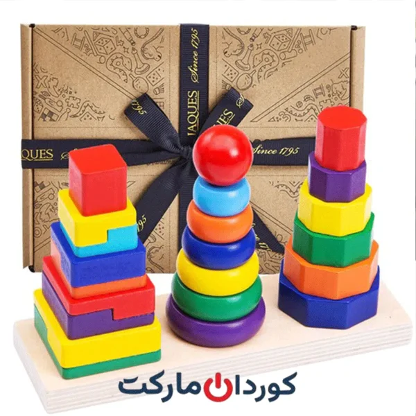 پازل چوبی jacques برای چیدن رنگ‌ها برای کودک +3