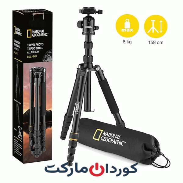 کیت سه‌پایه عکاسی مسافرتی نشنال جئوگرافیک به همراه تک‌پایه آلومینیومی0