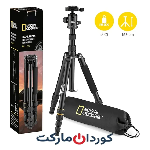 کیت سه‌پایه عکاسی مسافرتی نشنال جئوگرافیک به همراه تک‌پایه آلومینیومی0