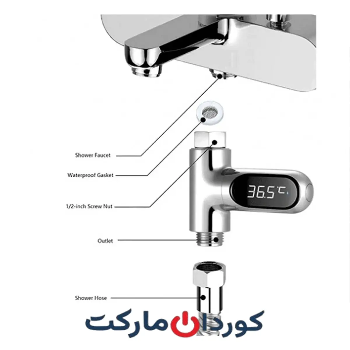 دماسنج دیجیتال شیر آب Zhinuan مدل BD-LS-05
