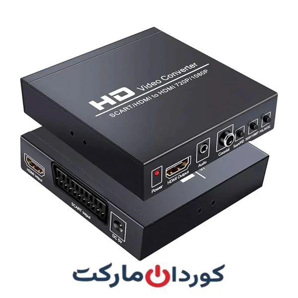 مبدل و سوئیچ SCART+HDMI به HDMI HD مشکی 1080P720P