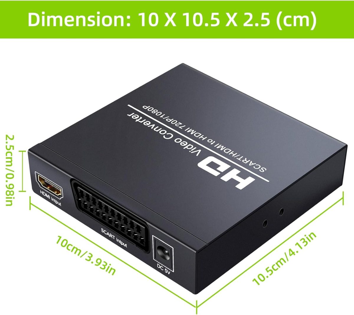 مبدل و سوئیچ SCART+HDMI به HDMI HD مشکی 1080P/720P - Image 3