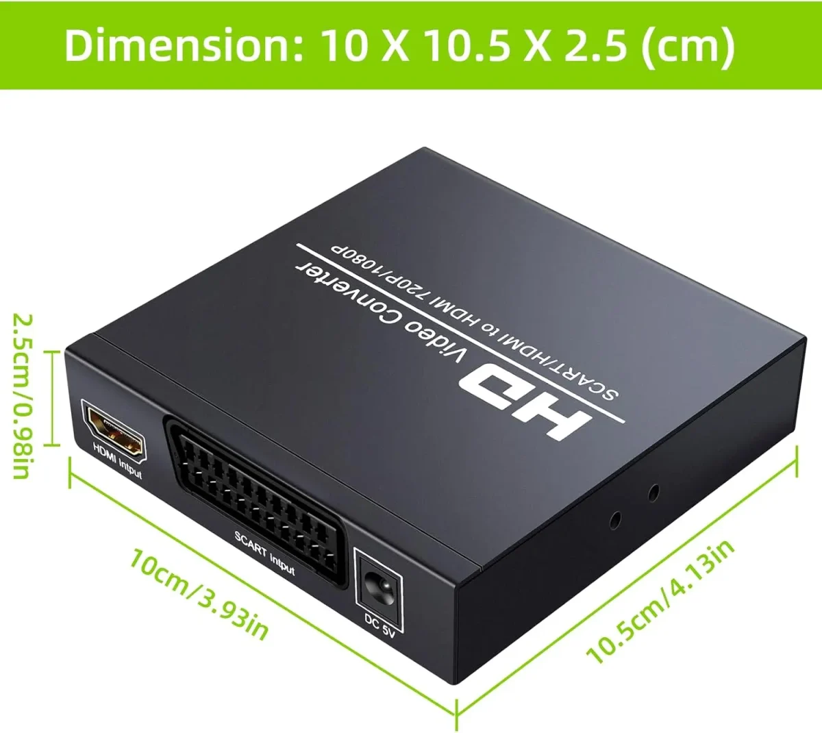 مبدل و سوئیچ SCART+HDMI به HDMI HD مشکی 1080P/720P - Image 3