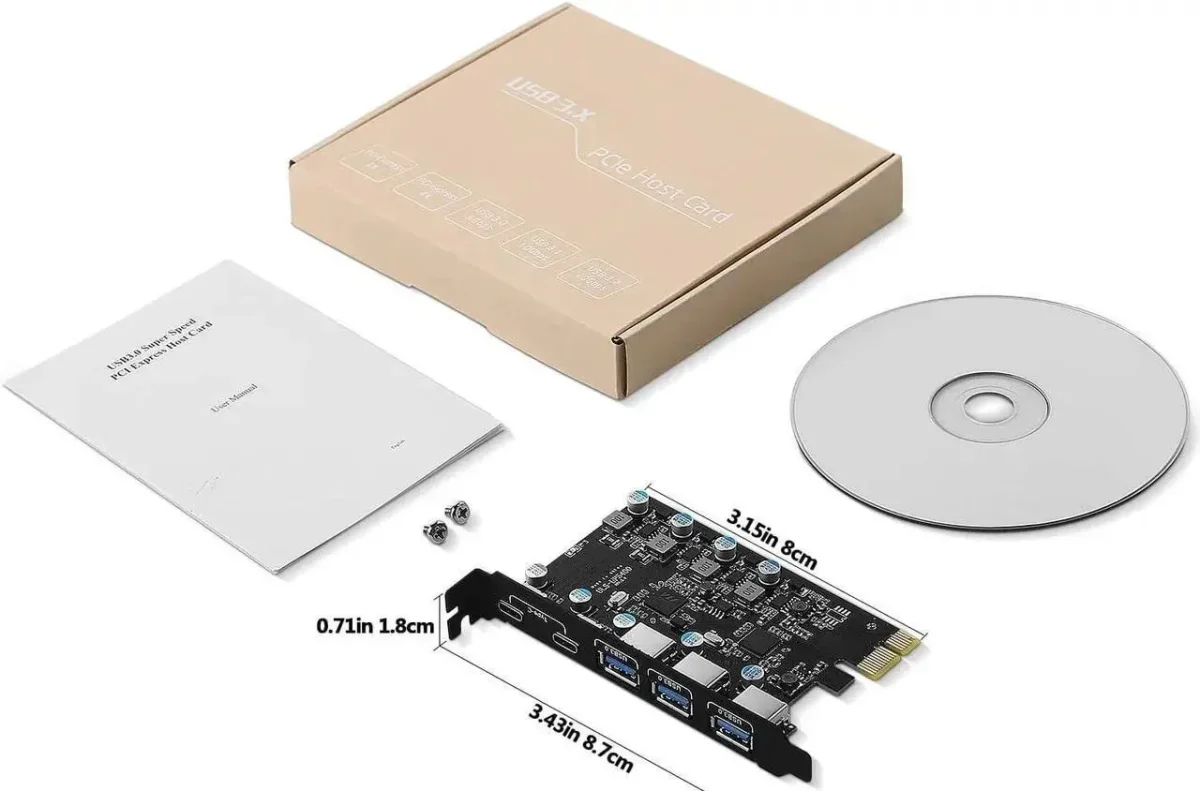 کارت توسعه PCIE 5 ESTON دو پورت Type_c و سە پورت USB3.2 - Image 4