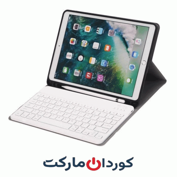 کیف کیبوردی برای آیپد همراه با کیبورد بلوتوثی بی سیم
