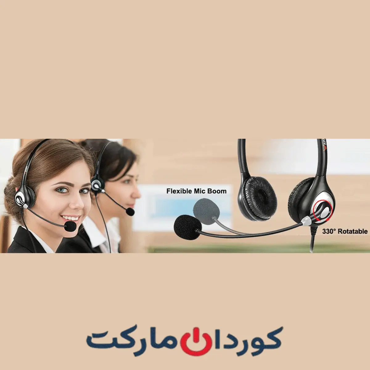 هدست USB مرکز تماس تلفنی وانتک Wantek مدل A600 کد (40291) - Image 4