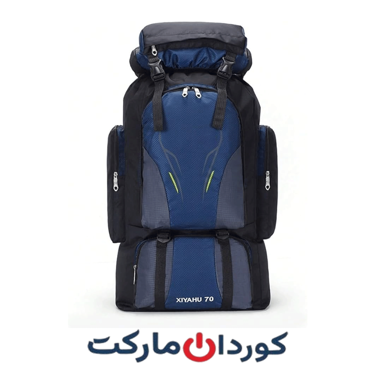 کوله پشتی کمپینگ XIYAHU 70L ضد آب با محفظههای متعدد
