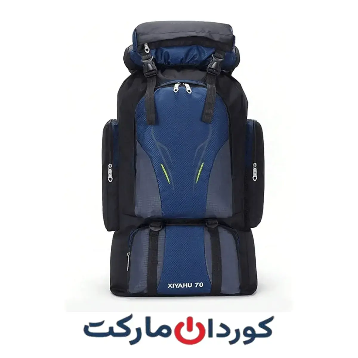 کوله پشتی کمپینگ XIYAHU 70L ضد آب با محفظههای متعدد