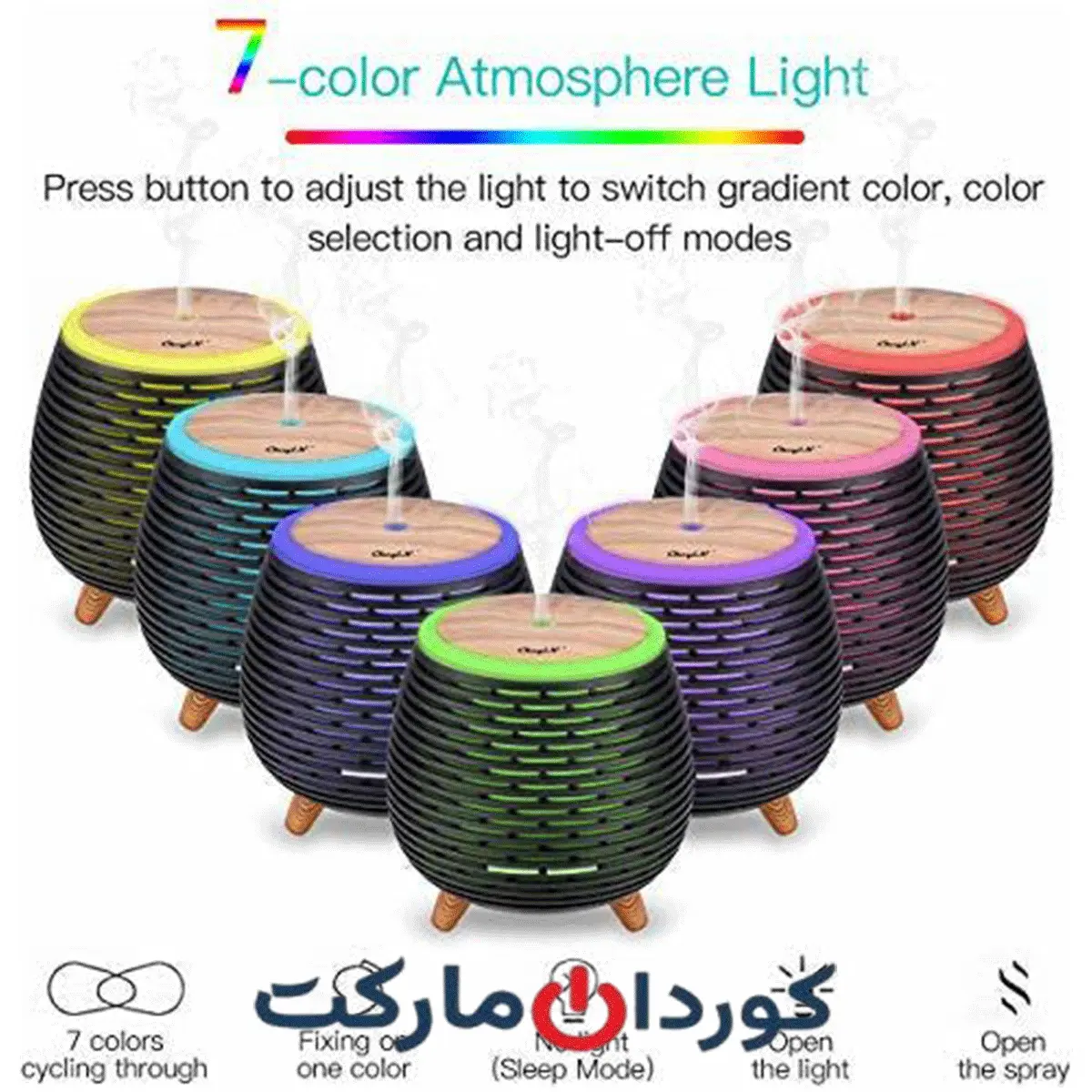 بخور و پخش کننده رایحه درمانیRGB دار CkeyiN - Image 2