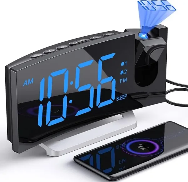 ساعت زنگ‌دار پروژکتوری با رادیو FM امپاو MPOW مدل HM127B